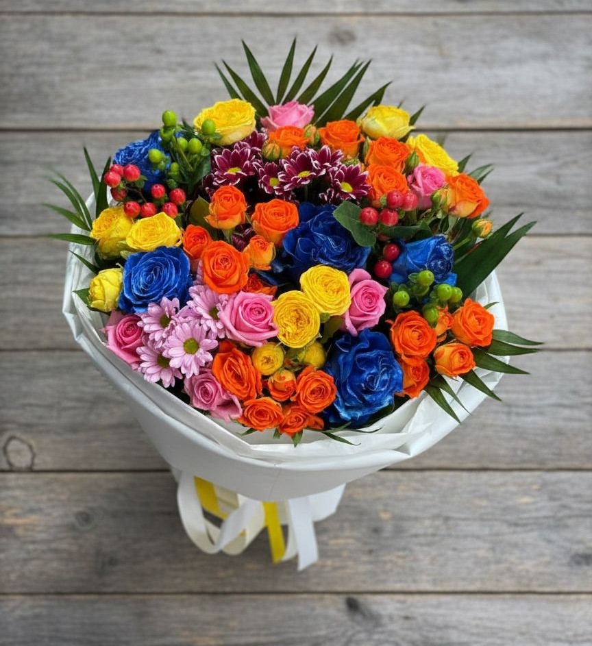 Букет цветов из: Розы и Хризантемы в Арье