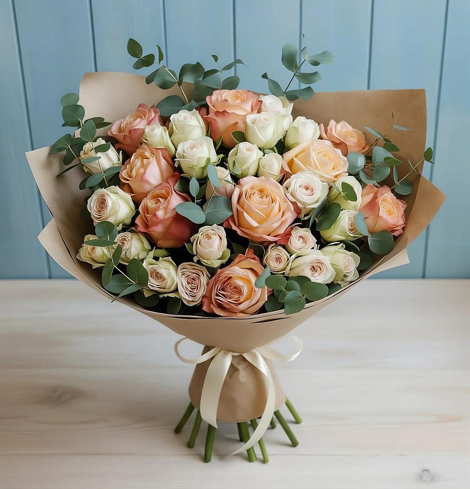 Букет цветов из: Альстромерии и Розы в Арье