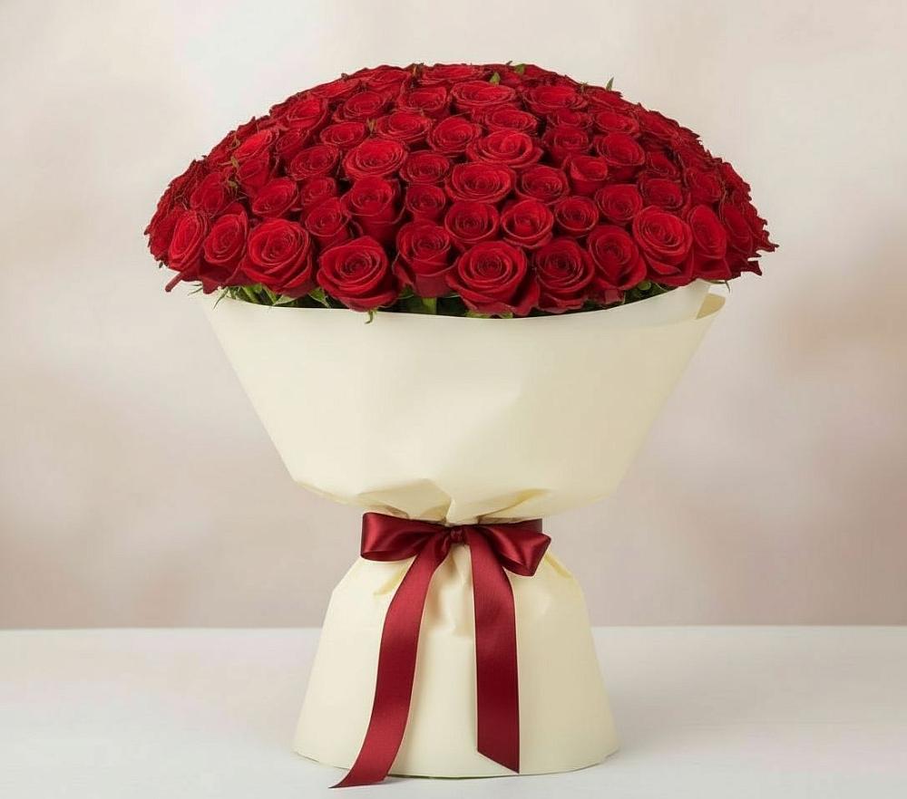 Букет 101 Красная роза Милано в Арье