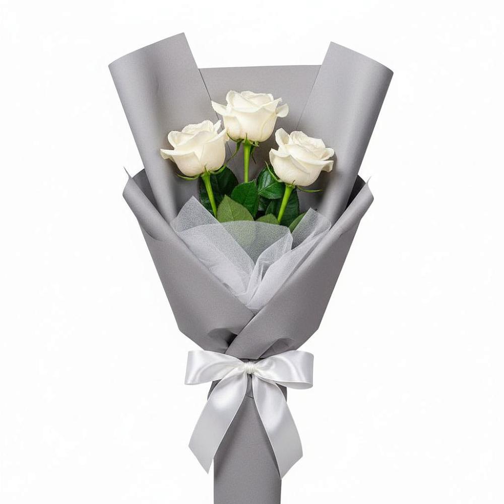 Букет 3 белые розы в Арье