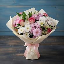 Букет цветов из:  Хризантемы, Альстромерии и Розы в Арье