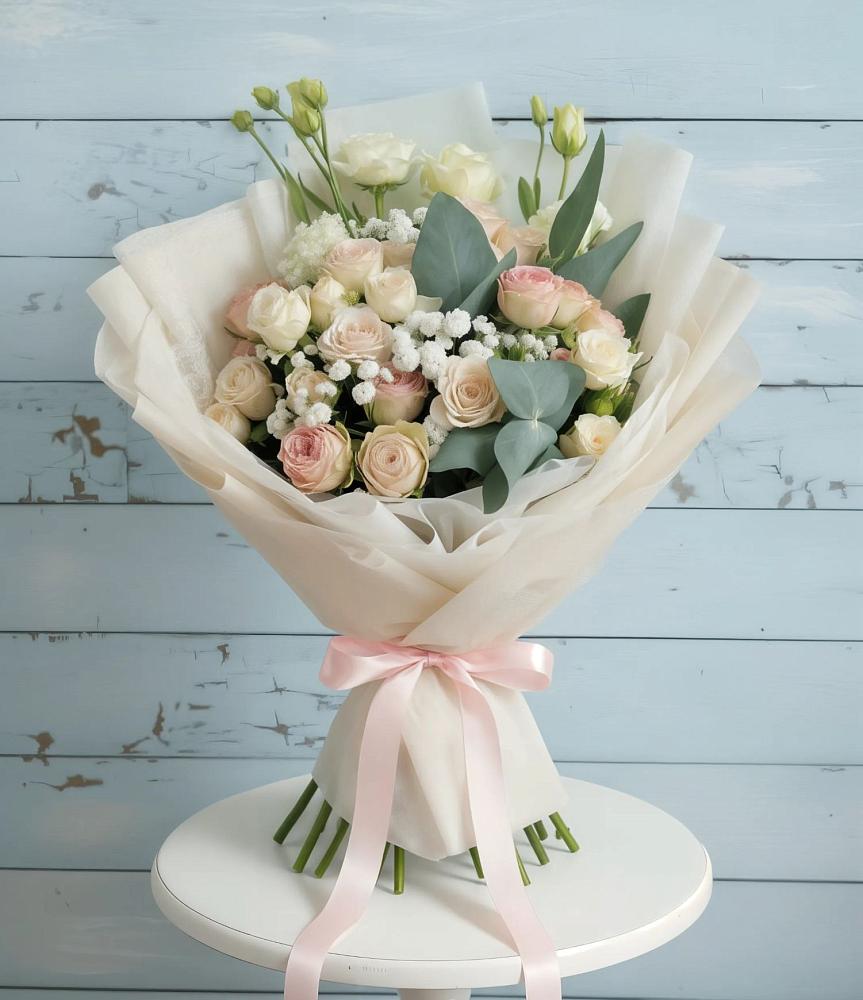 Букет цветов из: Розы и Лизиантусы в Арье