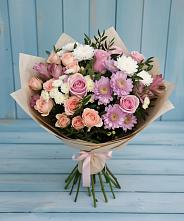 Букет цветов из:  Хризантемы, Розы и Альстромерии в Арье