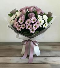 Букет цветов из:  Хризантемы и Розы #REPLACE_PRED# Арье