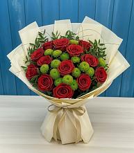 Букет цветов из:  Розы и Хризантемы #REPLACE_PRED# Арье