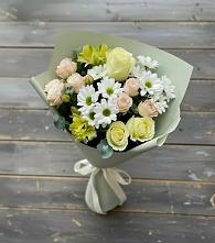 Букет цветов из:  Альстромерии, Розы и Хризантемы в Арье
