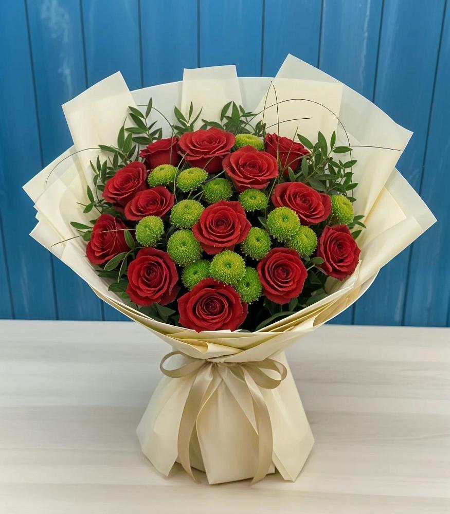 Букет цветов из: Розы и Хризантемы в Арье