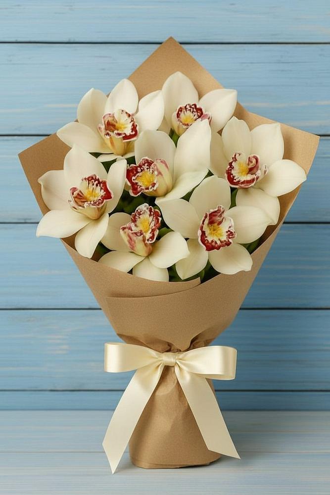 Букет цветов из: Орхидеи и Розы в Арье